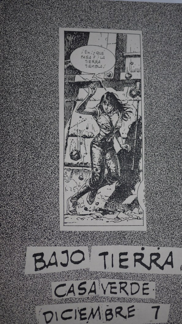 concierto de bajotierra en casaverde. afiche. diciembre 7