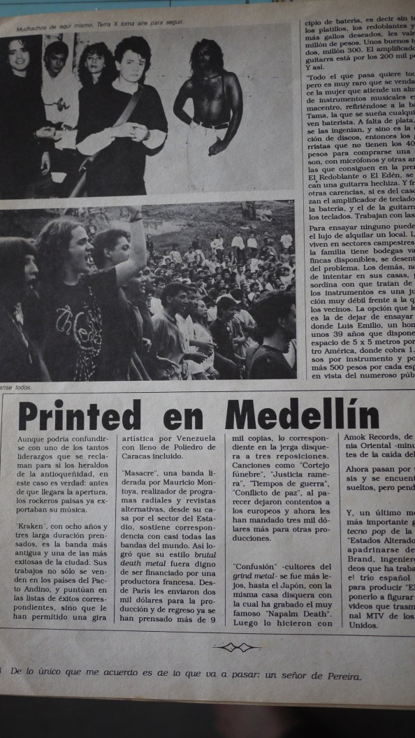 printed in medellin 90 rock revista la hoja