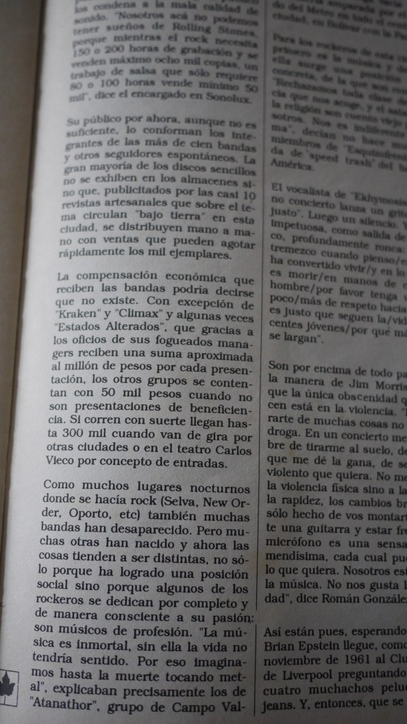 revista la hoja rock medellin bajotierra articulo